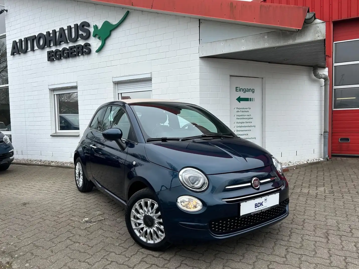 Fiat 500C Lounge/AHK/KLIMA/TEMP/PDC/86PS/1HD+AH Blauw - 1