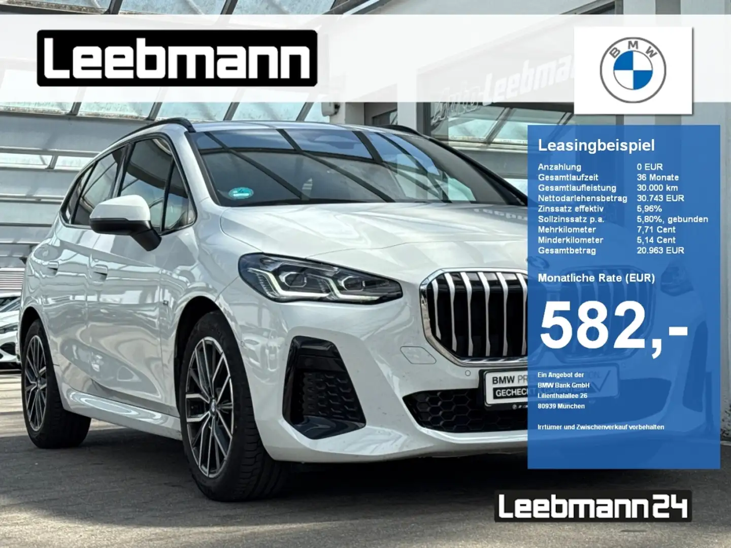 BMW 218 d Active Tourer M-Sport GARANTIE bis 05/2029 Weiß - 1