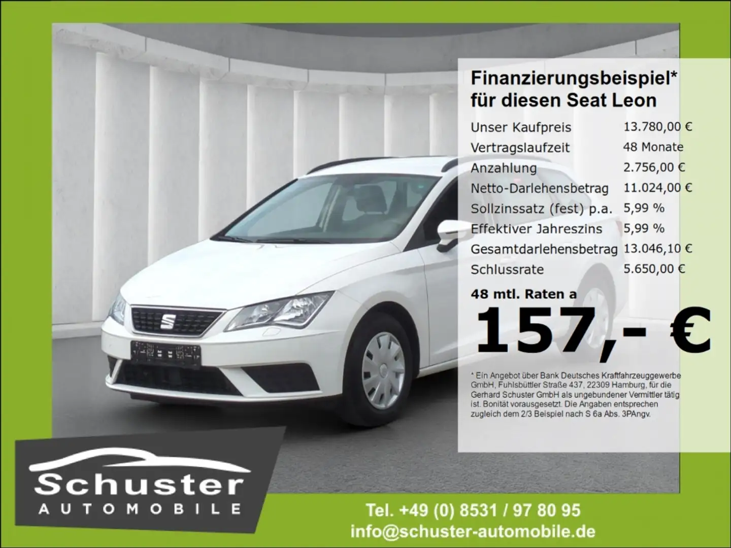 SEAT Leon ST Reference 1.6TDI*AHK Navi Tempo SHZ PDC Weiß - 1