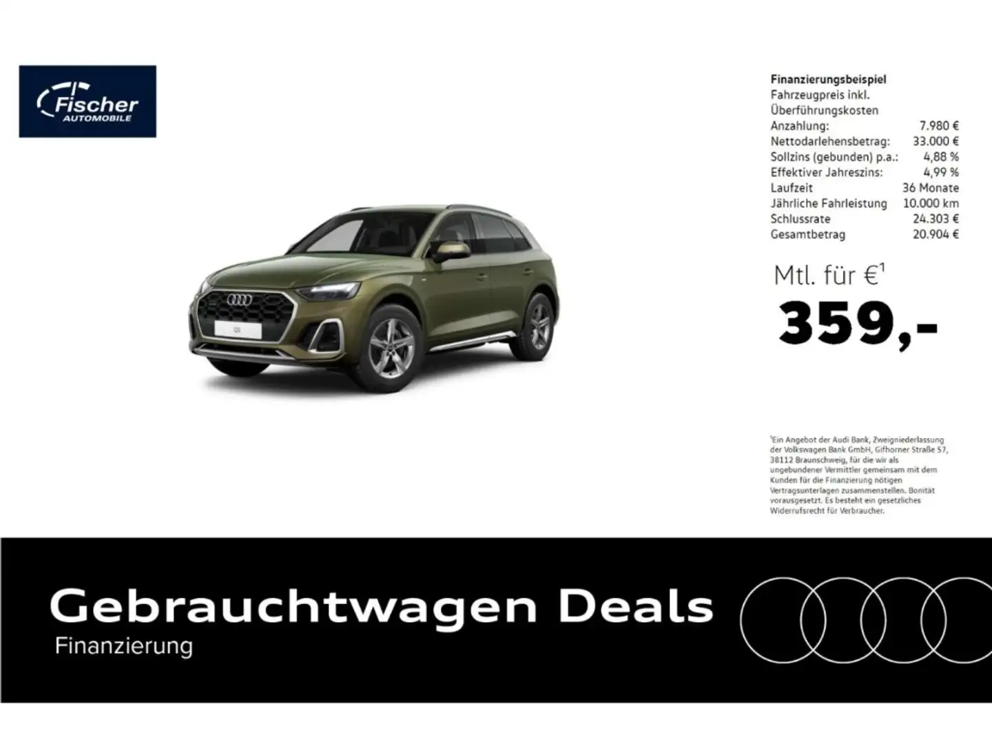 Audi Q5 40 TDI qu. S line AHK/NAV/LED/RFK/el.Klappe Grün - 1