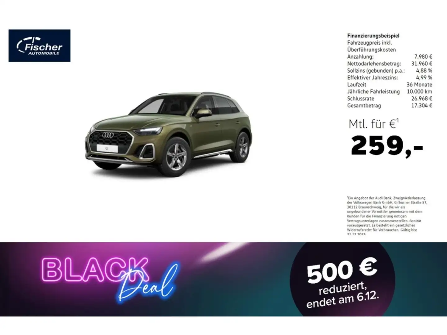 Audi Q5 40 TDI qu. S line AHK/NAV/LED/RFK/el.Klappe Grün - 1