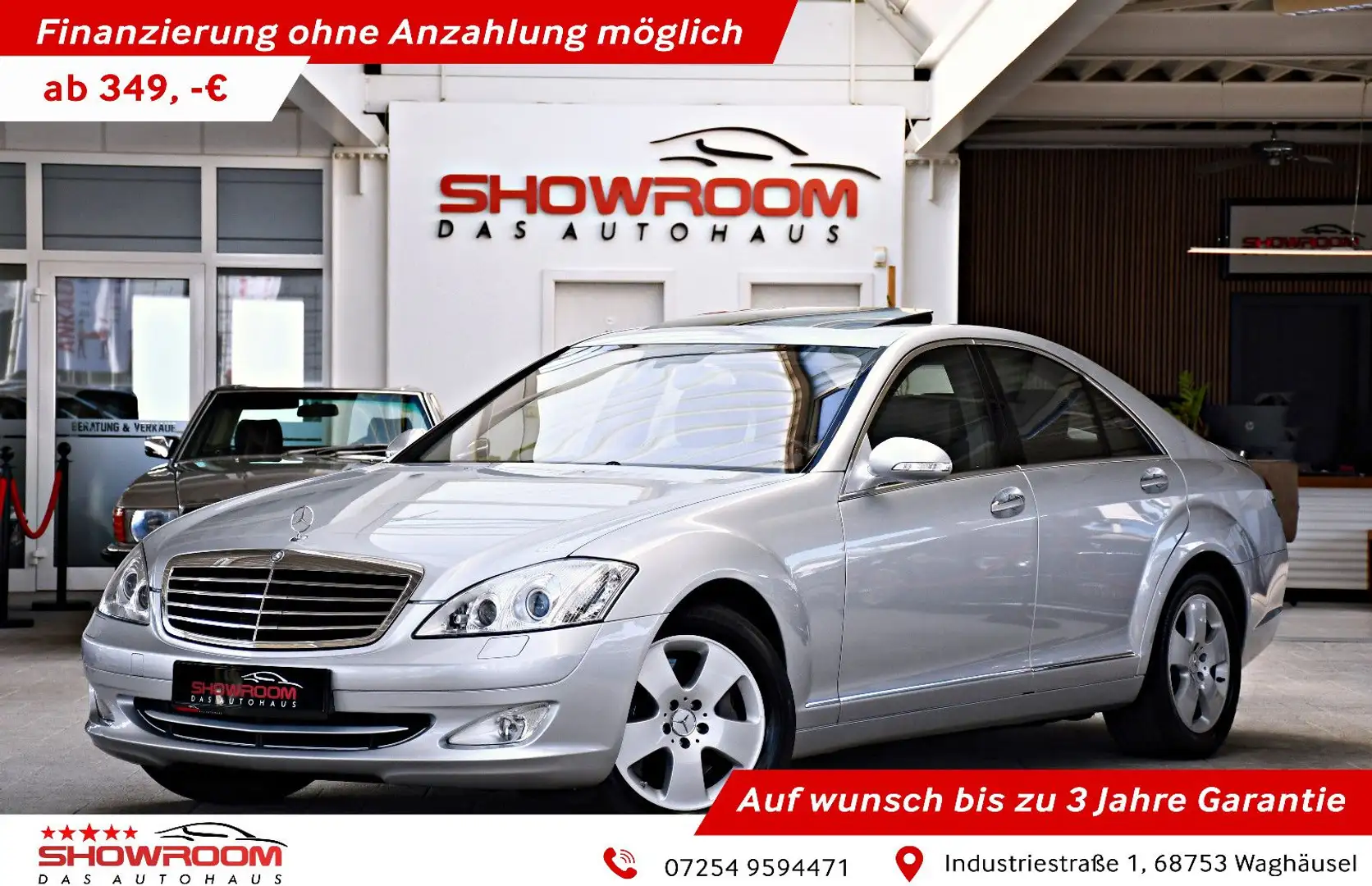 Mercedes-Benz S 500 S 450 SoftClose NightView ACC 4xShz Massage Ahk Silber - 1