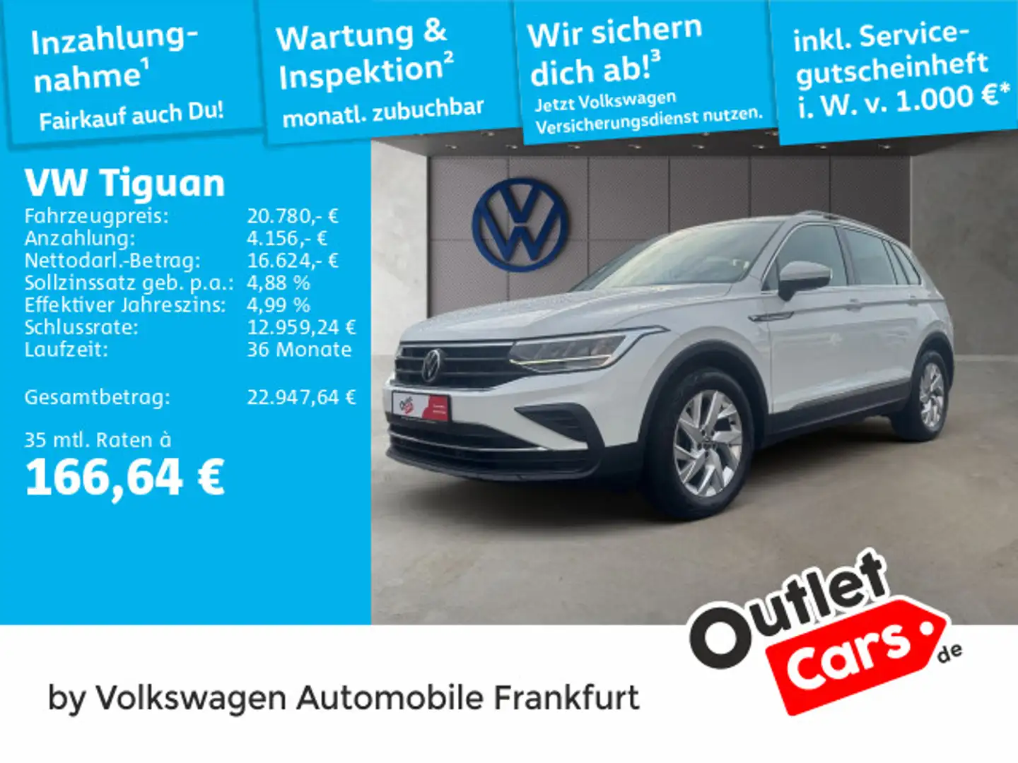Volkswagen Tiguan 1.5 TSI Life Navi Panoramadach Sitzheizun Weiß - 1