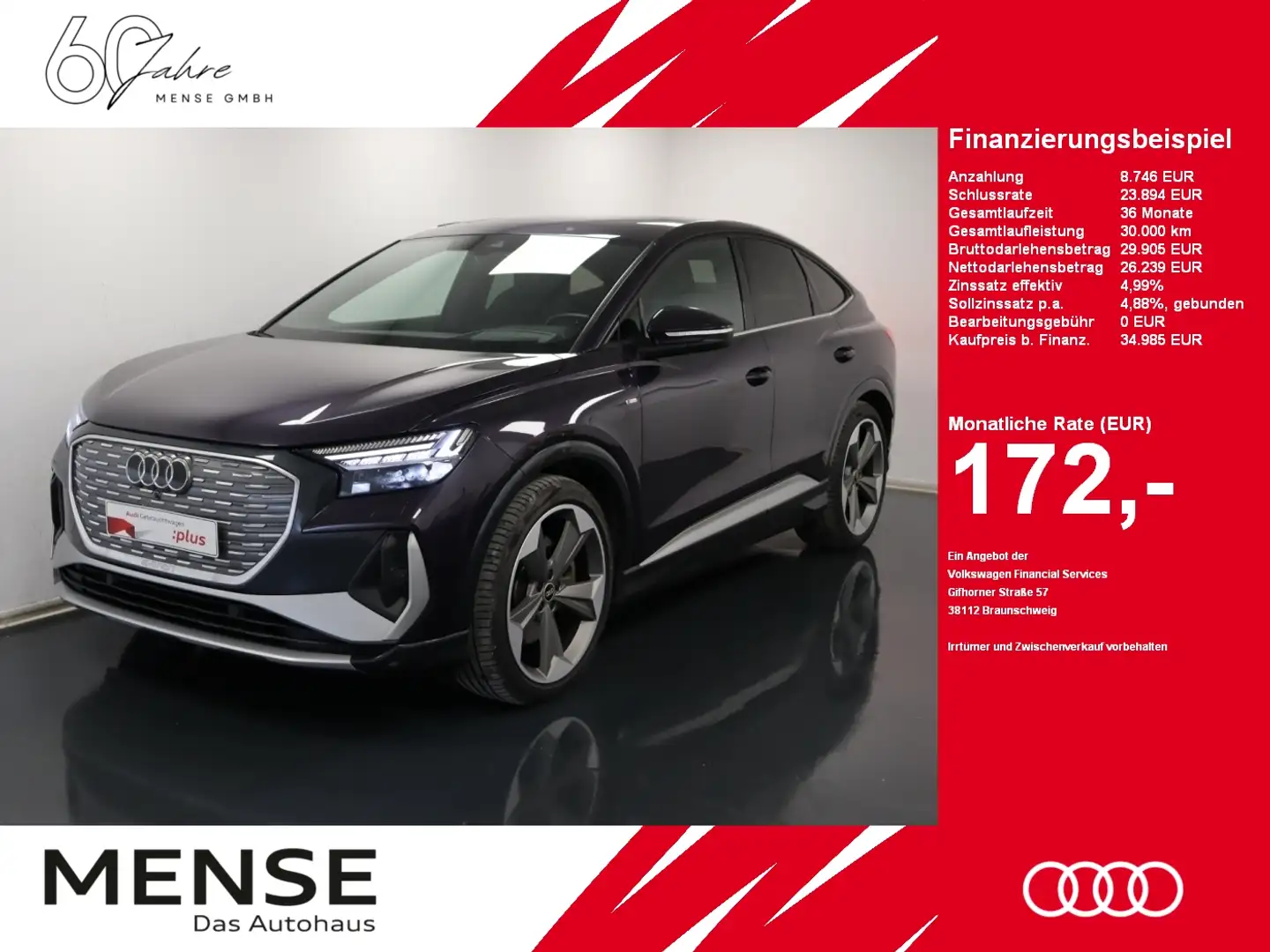 Audi Q4 e-tron Q4 Sportback e-tron 40 S line |Matrix|Pano|ACC Paars - 1