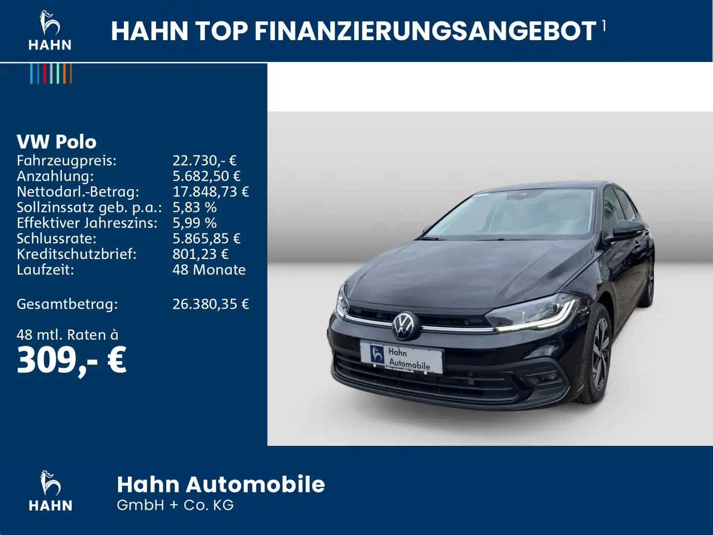 Volkswagen Polo 1.0TSI DSG Move Matrix Climatr ACC APP SHZ Schwarz - 2