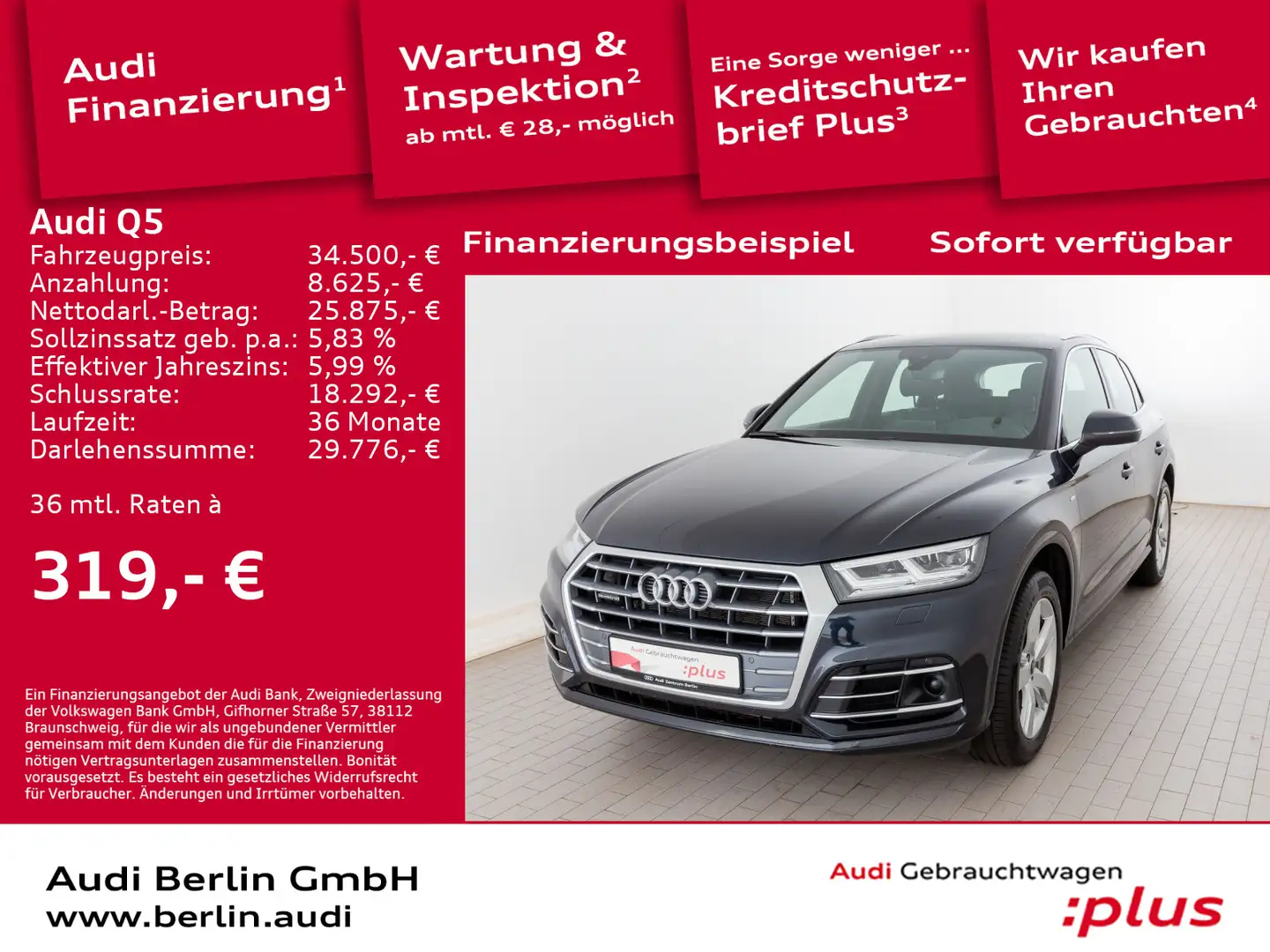 Audi Q5 TFSI e 50 e qu. S tr. AHK VIRTUAL NAVI HUD Blauw - 1