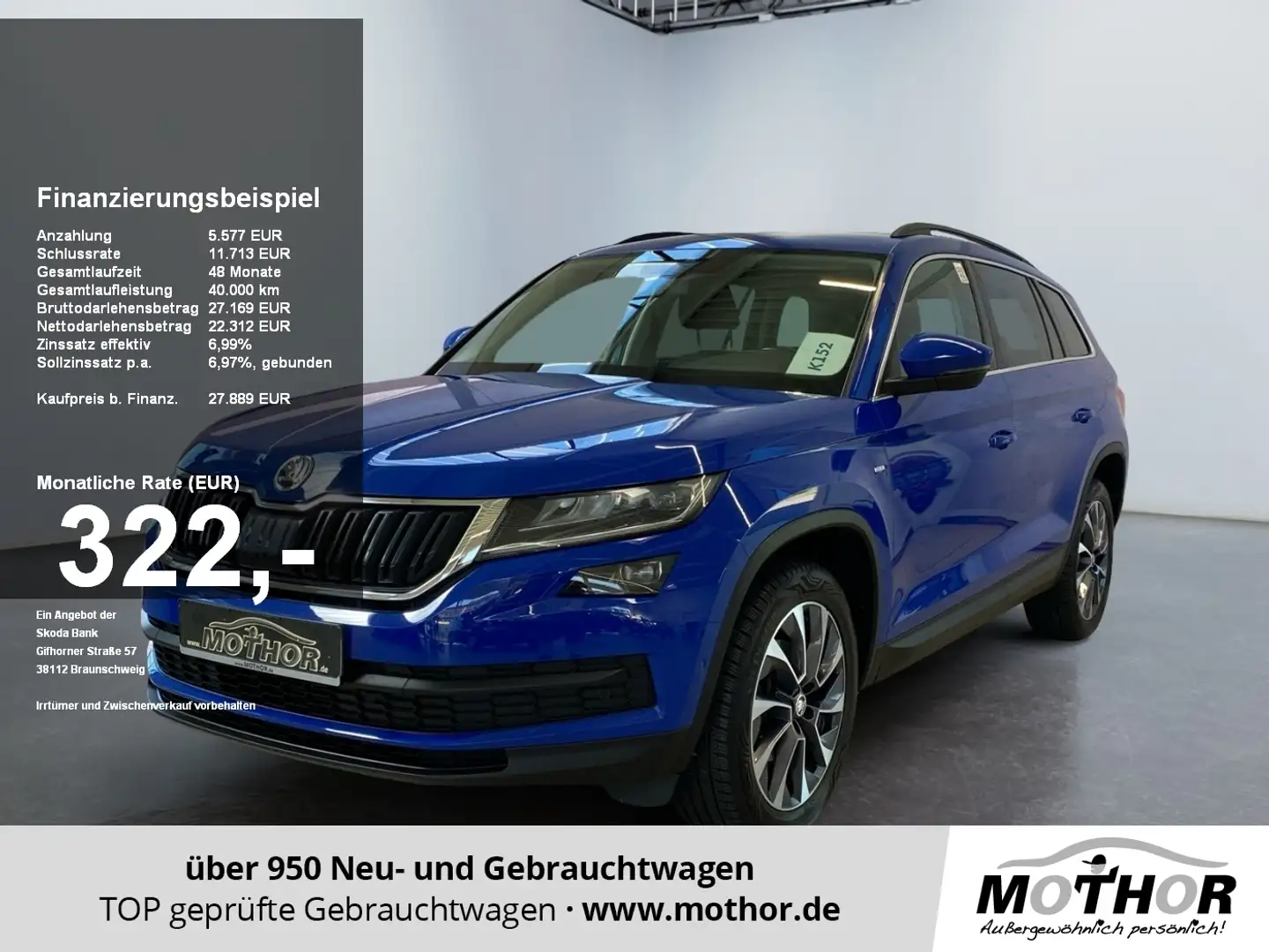 Skoda Kodiaq Drive 125 2.0 TDI DSG ACC 4xSHZ STH DynLi Blau - 1