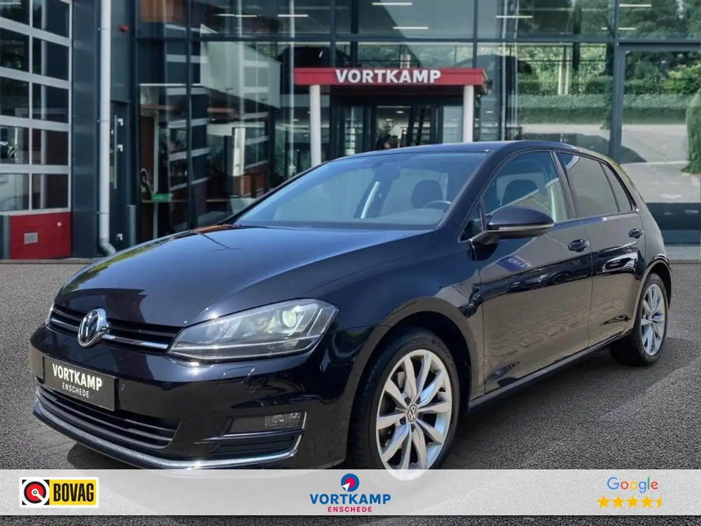 Volkswagen Golf 1.4 TSI DSG HIGHLINE HALF-LEER/NAVI/CRUISE/PDC/STO Zwart - 1