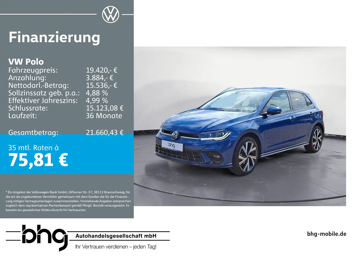 Volkswagen Polo 1.0 TSI OPF DSG R-Line Blauw - 1
