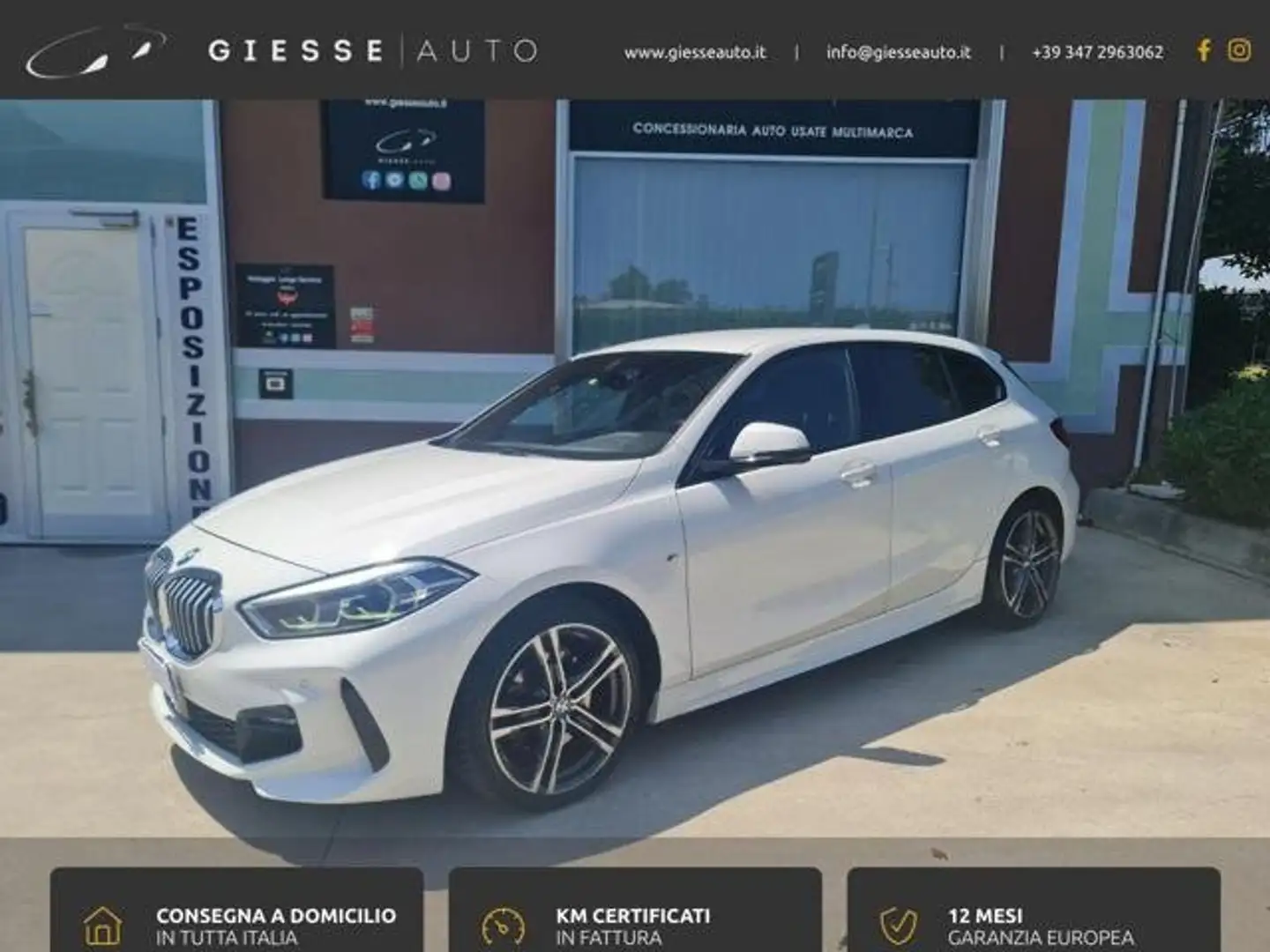 BMW 118 Serie 1 F40 118d Msport auto TAGLIANDI BMW Bianco - 1