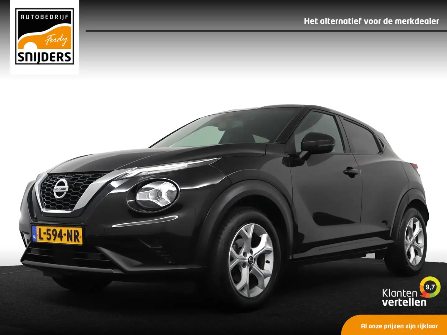 Nissan Juke 1.0 DIG-T N-Connecta, Orig.NL - RIJKLAAR | Navi | Zwart - 1