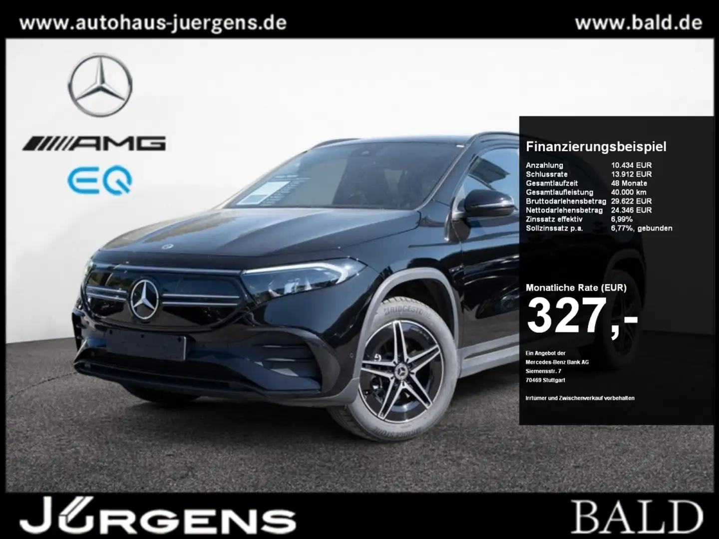 Mercedes-Benz EQA 300 4M AMG-Sport/LED/Cam/Pano/AHK/Night/18' Schwarz - 1