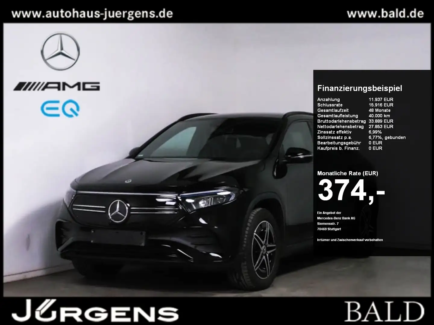 Mercedes-Benz EQA 300 4M AMG-Sport/LED/Cam/Pano/AHK/Night/18' Černá - 1