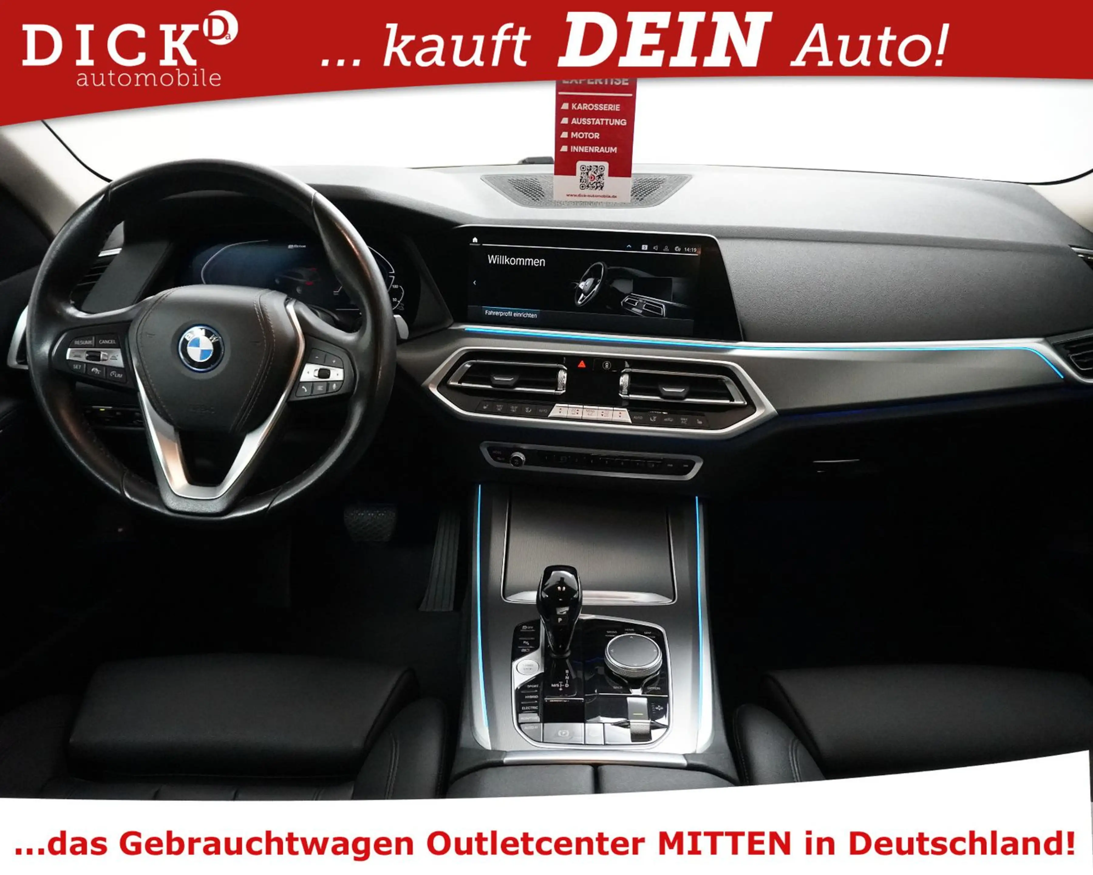 BMW X5 xDr 45e Sport LEDER+MEMO+KAM+AHK+ACC+PROF+19" — photo 11