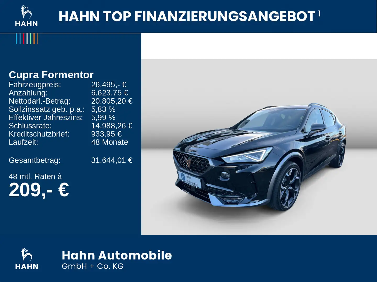 CUPRA Formentor 1.4 e-HYBRID DSG VZ LED Navi DCC ACC Schwarz - 2