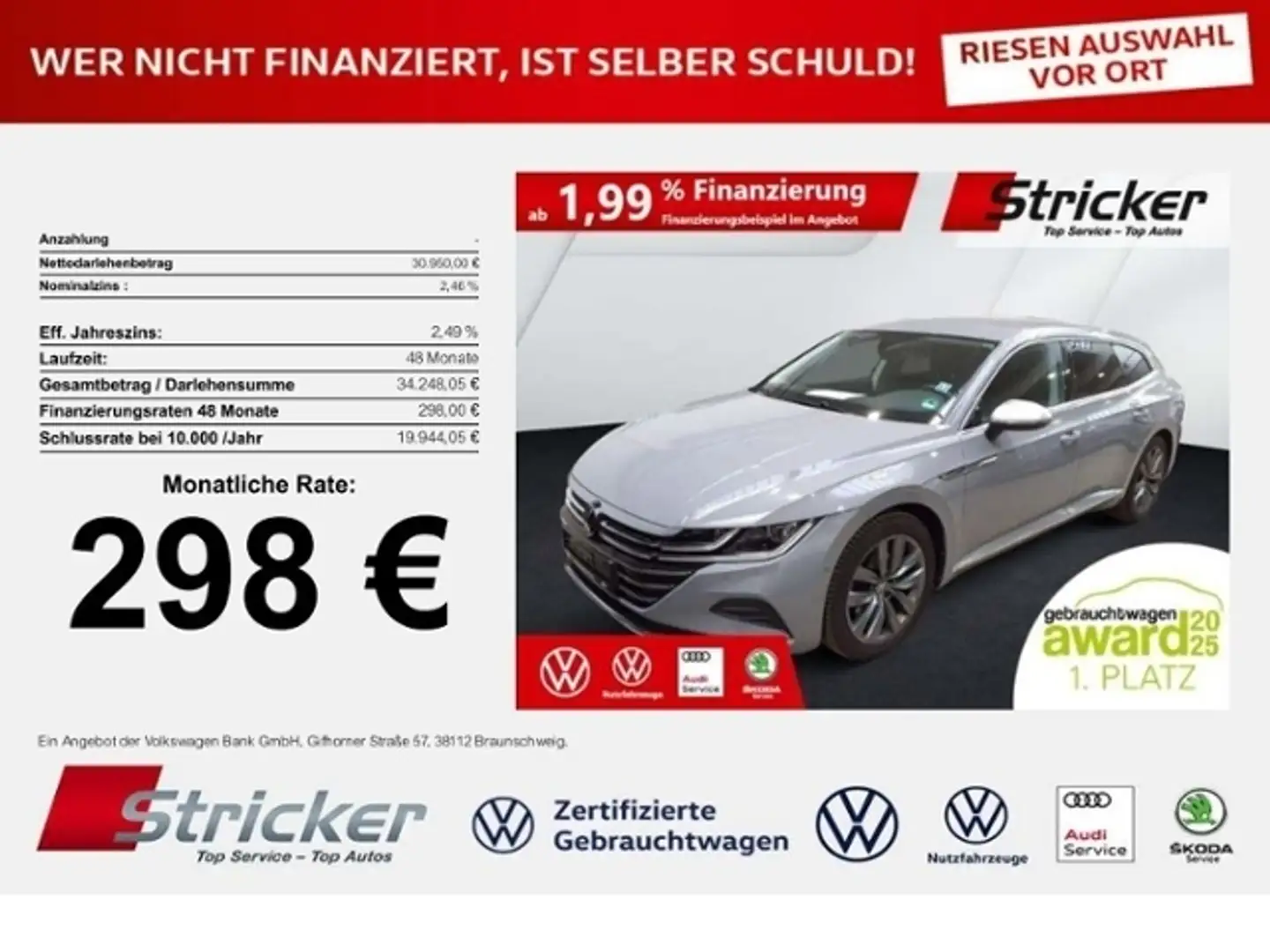 Volkswagen Arteon Shooting Brake Elegance 2.0TSI DSG 298,-ohne Anza Gri - 1