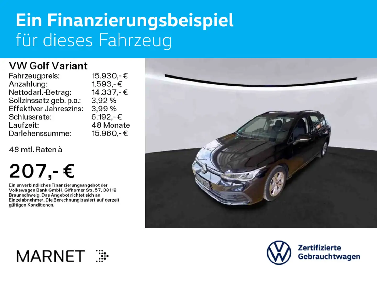 Volkswagen Golf Variant Golf VIII Variant Life 2.0 TDI Navi*AHK*LED*Keyl Zwart - 2
