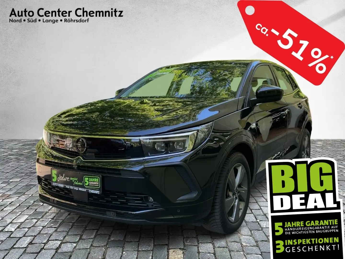 Opel Grandland 1.2 GS Line Matrix/Navi/SHZ/LHZ/Kamera Zwart - 1