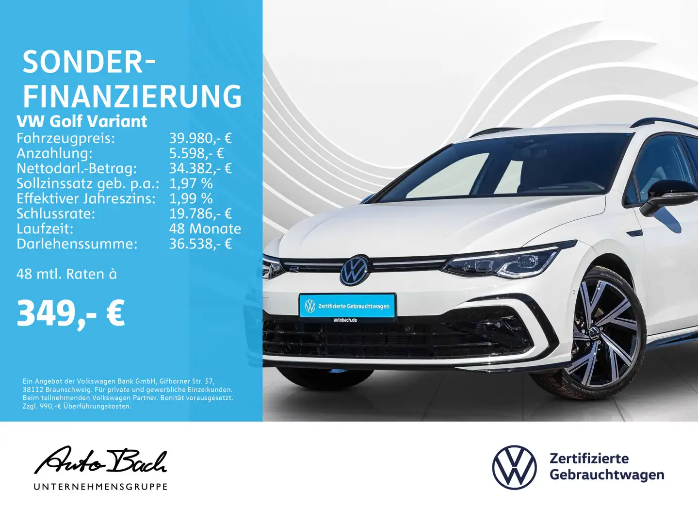 Volkswagen Golf Variant Golf VIII Variant 1.5 eTSI DSG Navi AHK ACC EPH Weiß - 1