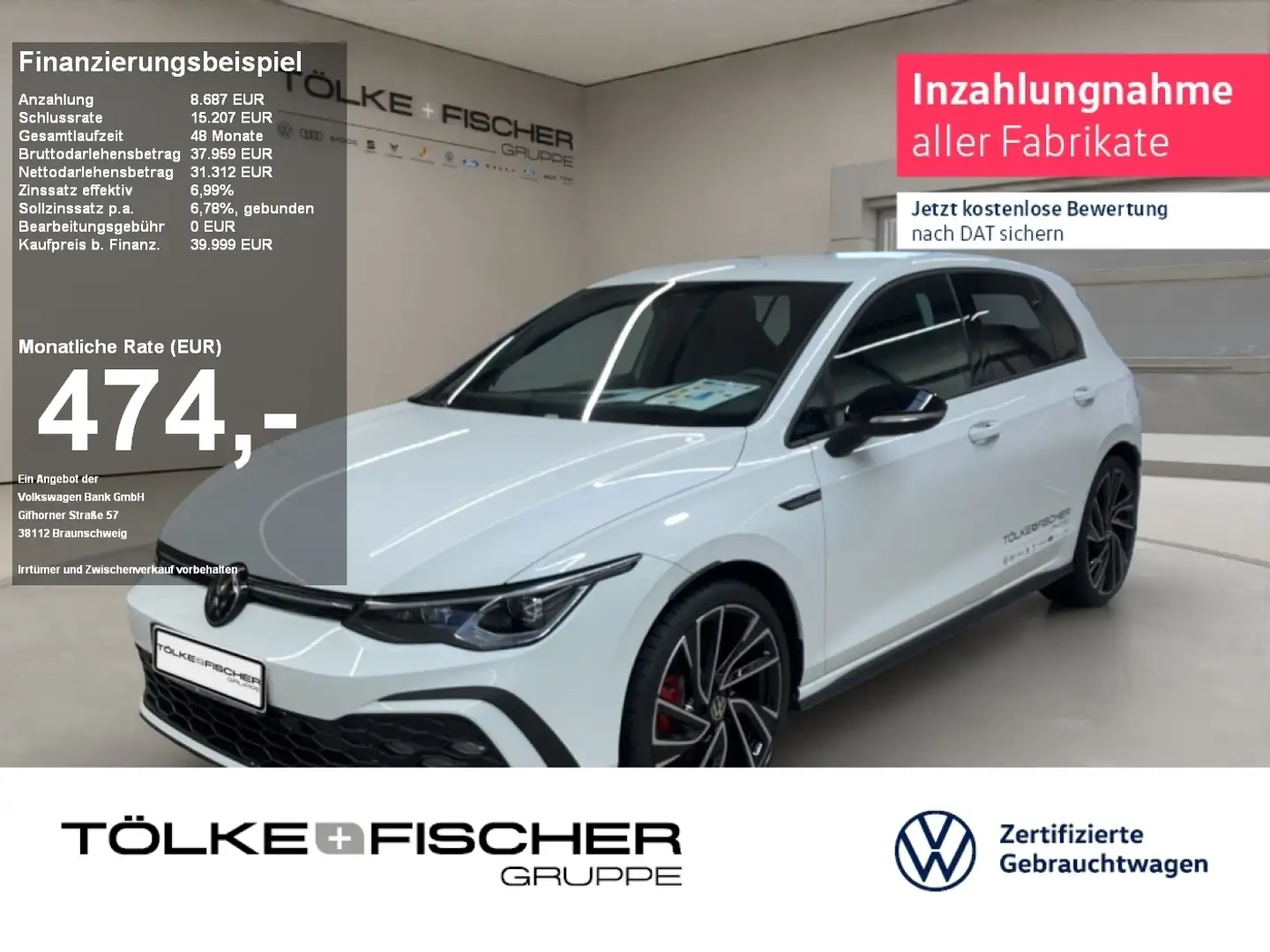 Volkswagen Golf GTD 2.0 l TDI SCR 147 kW 7-Gang-DSG ACC LM Weiß - 1