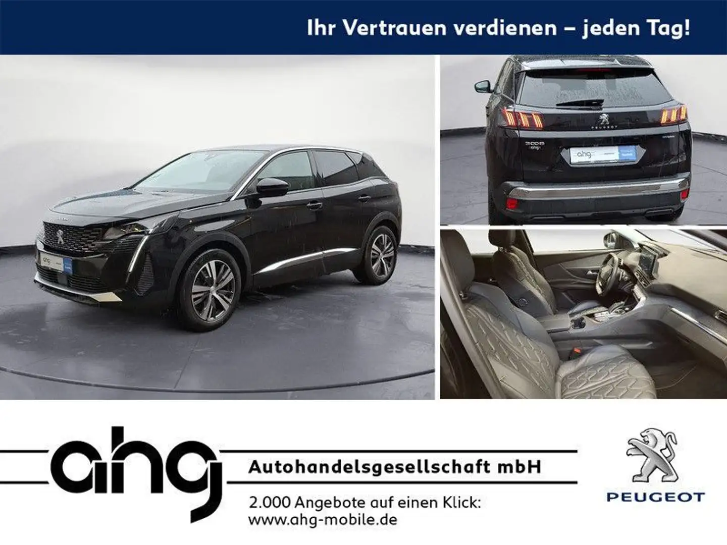 Peugeot 3008 HYBRID 225 e-EAT8 Allure Pack Navi Leder LE Schwarz - 1