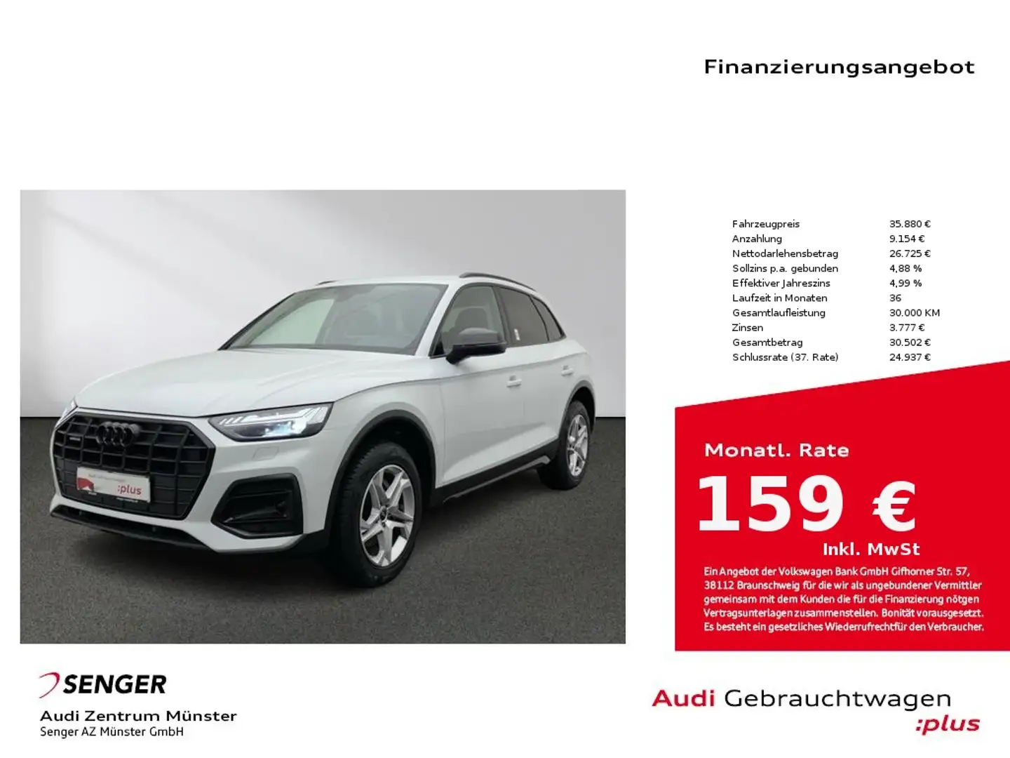 Audi Q5 40 TDI advanced quattro MMI Navi Matrix AHK Weiß - 1