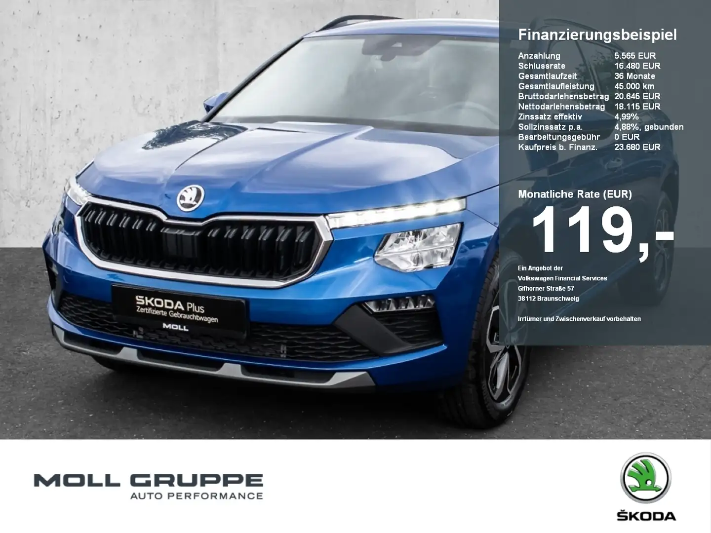 Skoda Kamiq 1.0 TSI DSG 130 Selection LED FLA W-PAKET Blau - 1