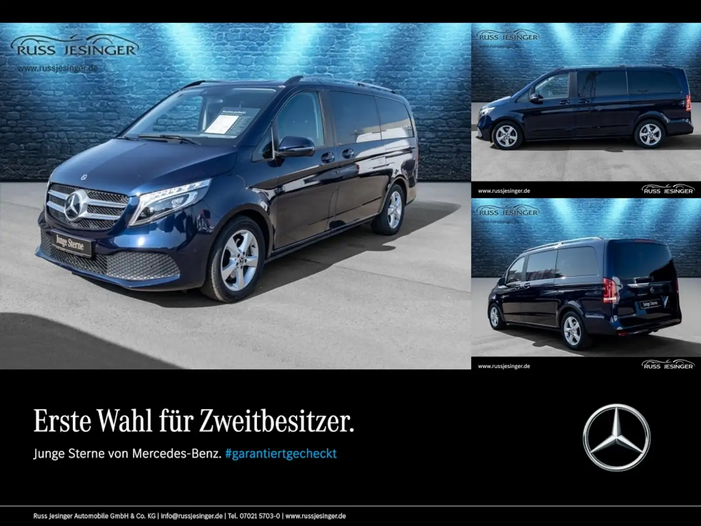 Mercedes-Benz V 220 d Edition Lang Navi LED AHK 2500 KG 6-Sitz Blau - 1