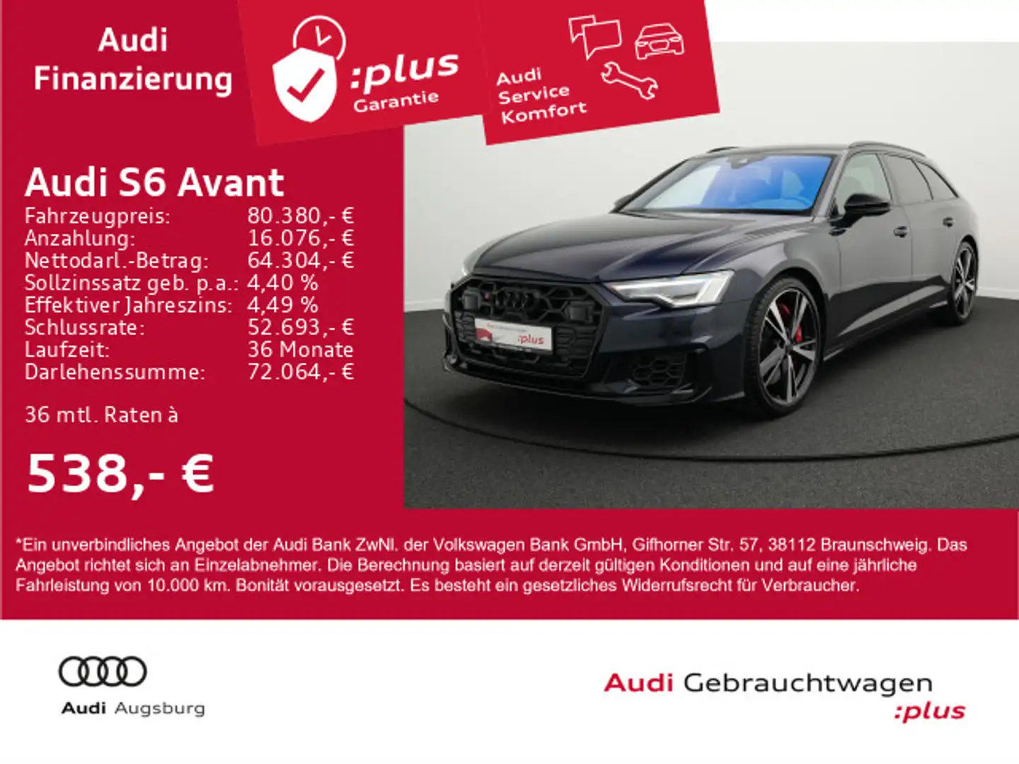 Audi S6 TDI qu. tiptroic*AHK*StdHz*MATRIX*8fach Blau - 1