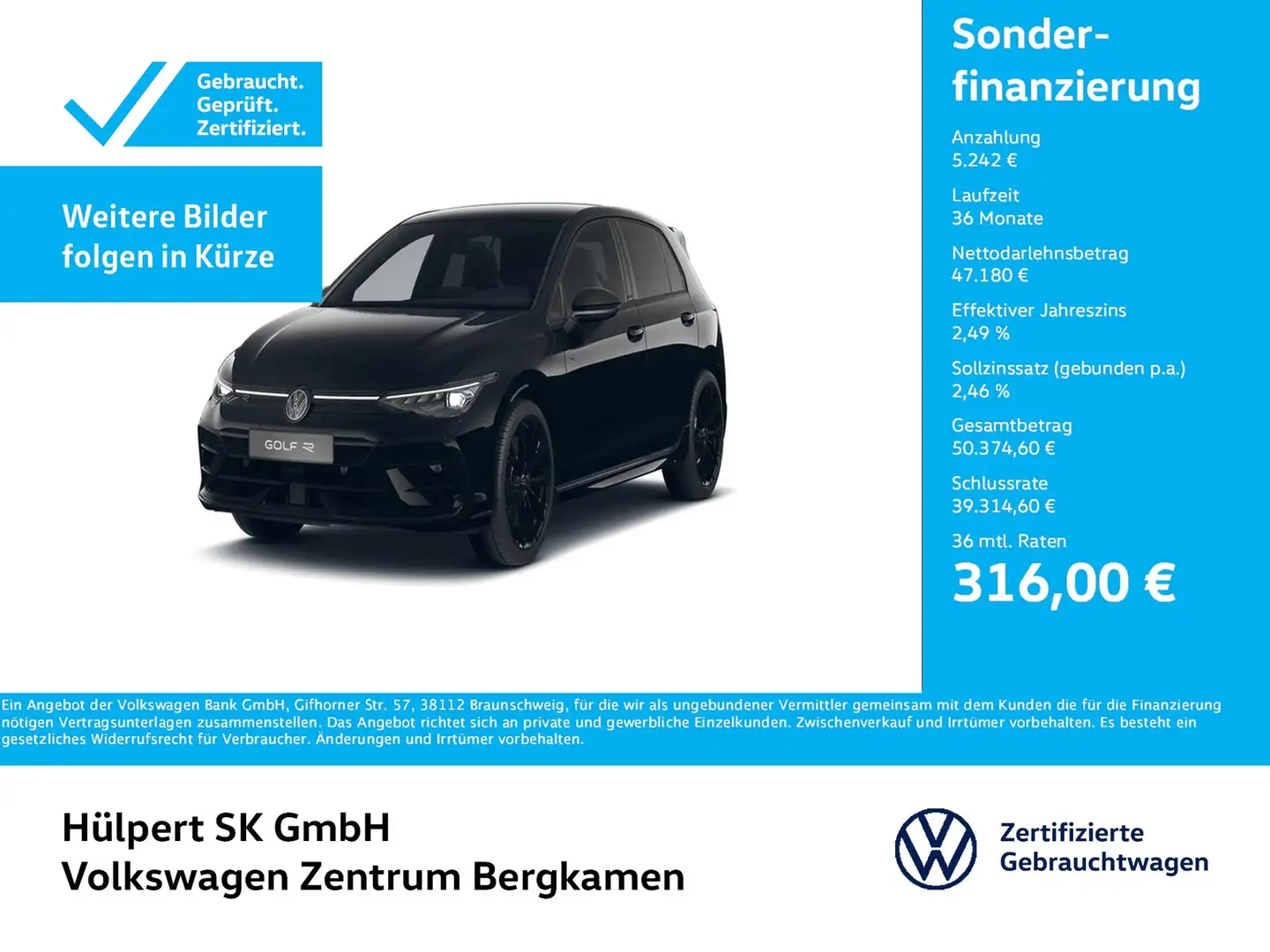 Volkswagen Golf VIII 2.0 R BLACK EDITION 4X4 AKRAPOVIC LM19 Schwarz - 1