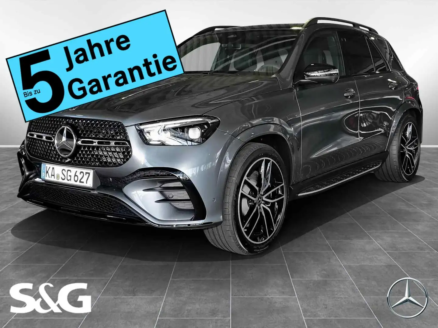 Mercedes-Benz GLE 450 d 4M AMG Night+MBUX+360°+Fahrass+AHK+HuD Grau - 1