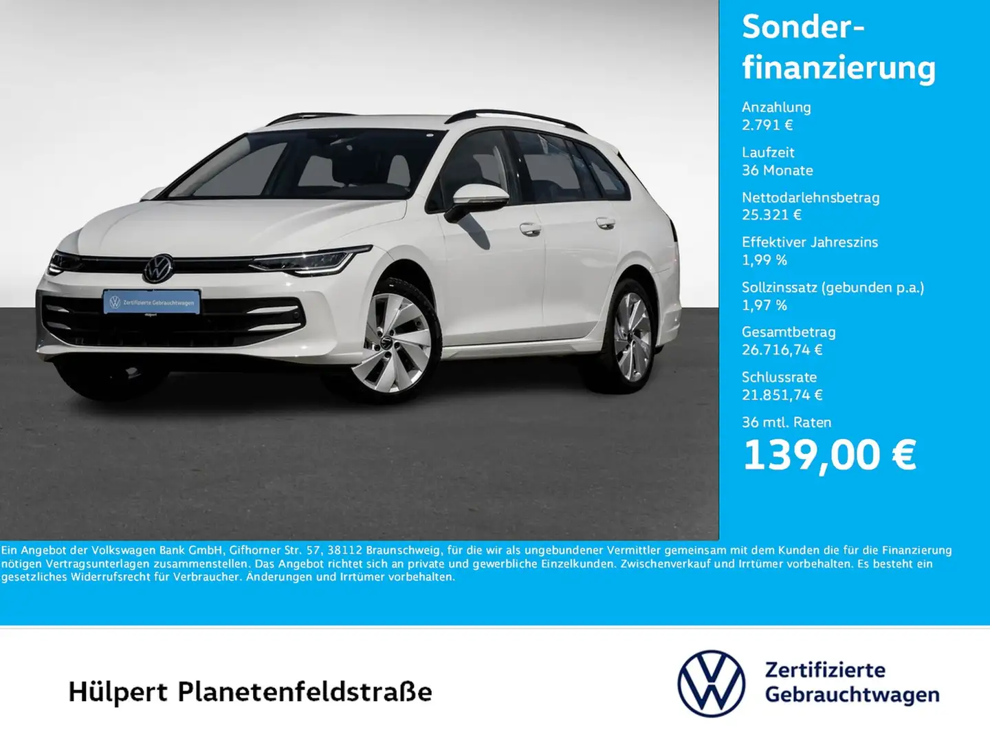 Volkswagen Golf Variant VIII 1.5 eTSI LIFE FACELIFT ACC 17Z Wit - 1