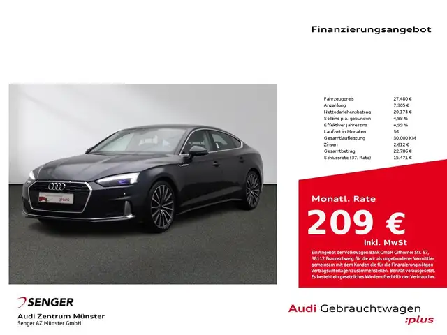 Audi A5 Sportback 35 TFSI S tronic MMI Matrix Kamera