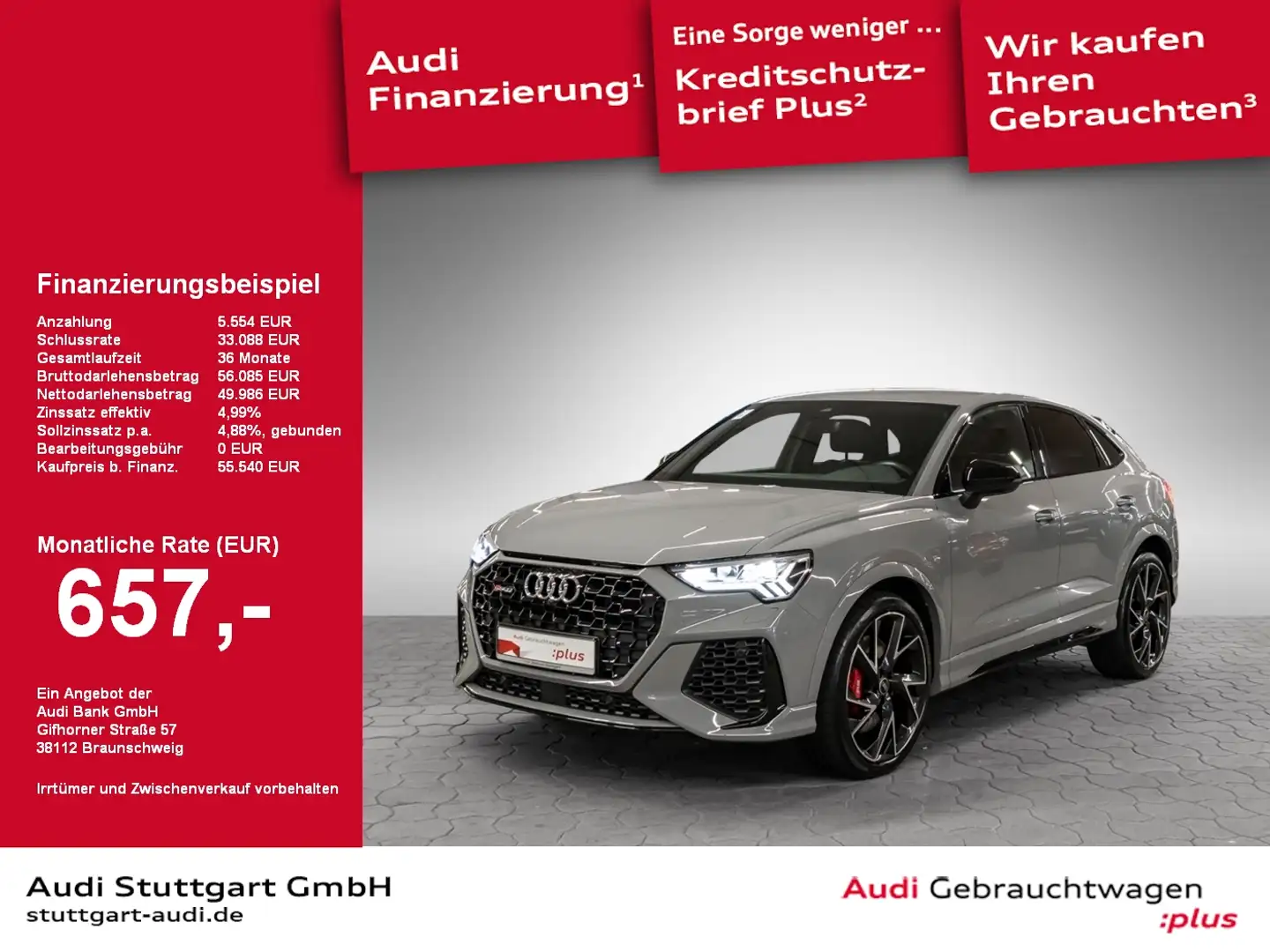 Audi RS Q3 Sportback 2.5 TFSI quattro LED Navi VC AHK Grau - 1