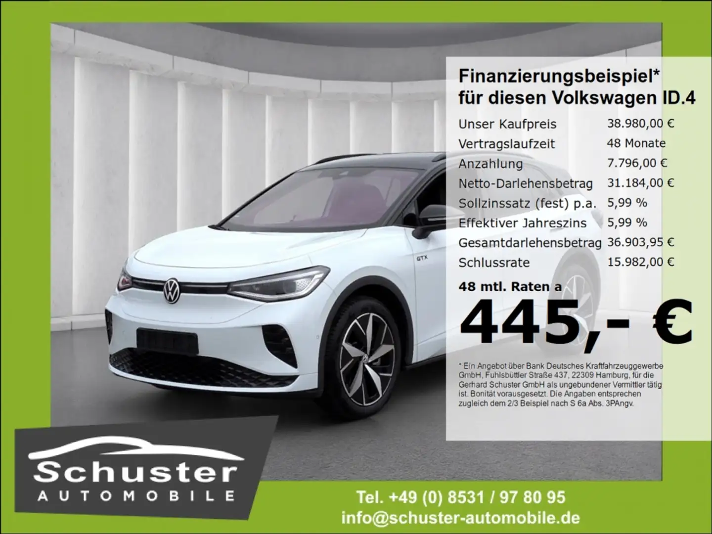 Volkswagen ID.4 GTX 4Mot*AHK IQ-LED Navi R-Kam pACC VKZ-Erk Blanc - 1