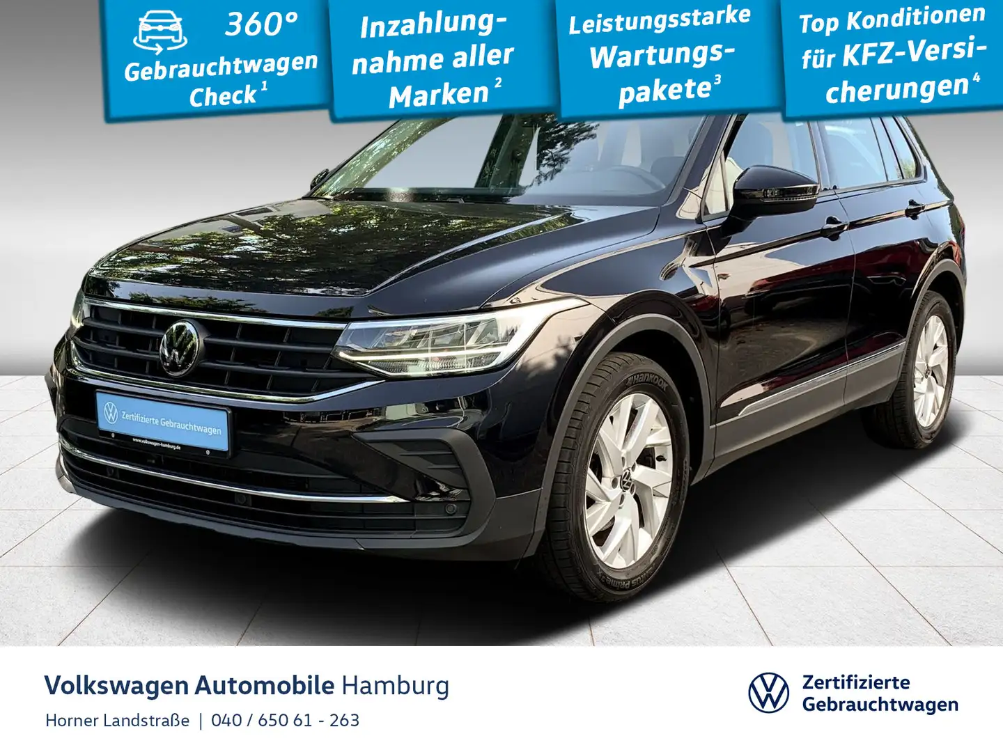 Volkswagen Tiguan Life 1.5 TSI DSG Navi Sitzheizung CarPlay Schwarz - 1