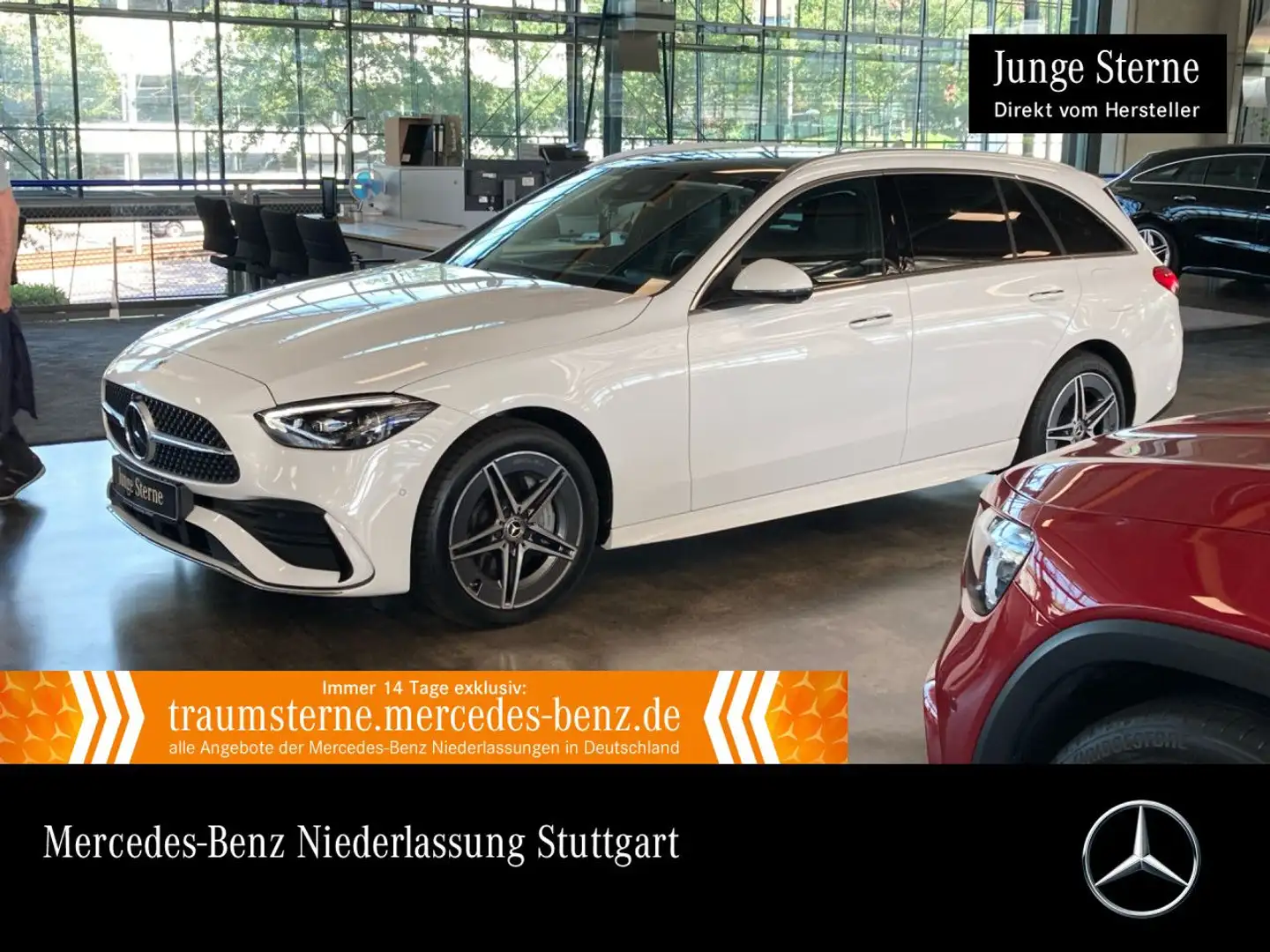 Mercedes-Benz C 300 de T 4M AMG+PANO+360+KEYLESS+9G Weiß - 1