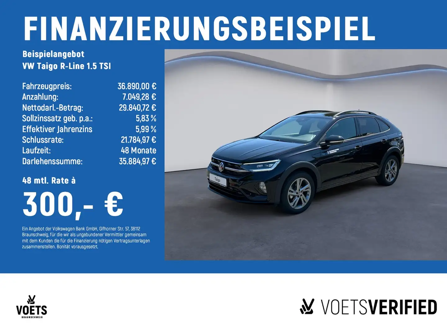 Volkswagen Taigo R-Line 1.5 TSI MATRIX-LED+RearView+ACC Schwarz - 2