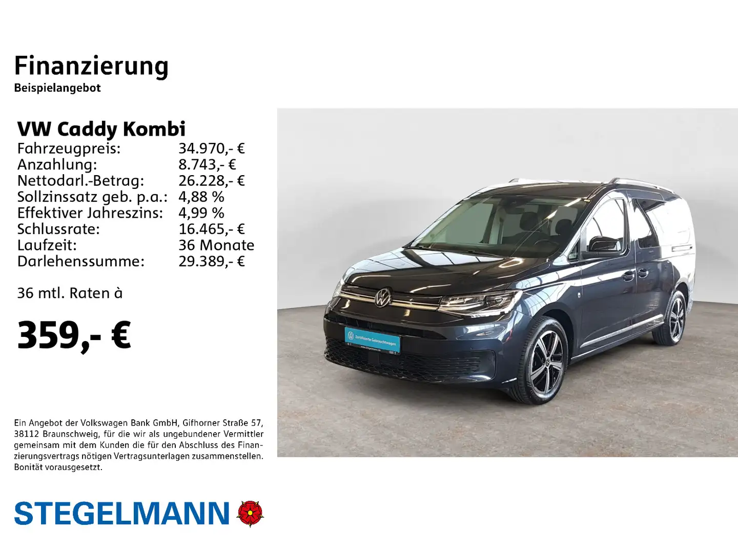 Volkswagen Caddy Maxi 2.0 TDI DSG Style *Navi*LED*ACC Blauw - 2