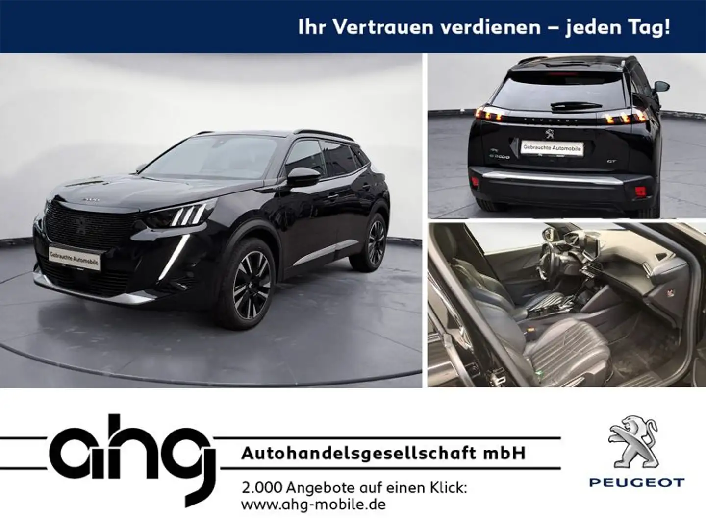 Peugeot 2008 Elektromotor 136 GT Navi Leder Glasdach LED Noir - 1