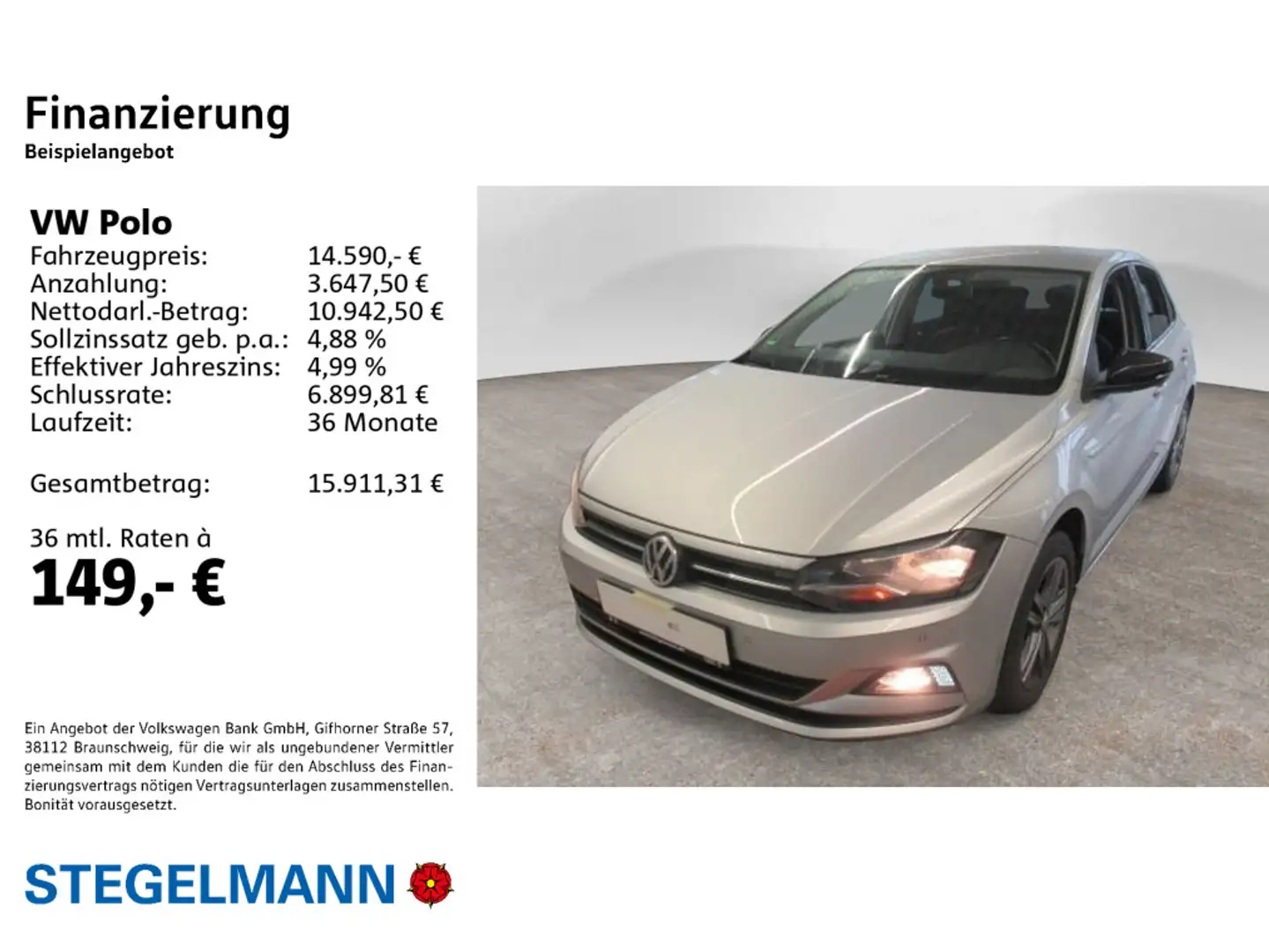 Volkswagen Polo VI 1.0 IQ.Drive *Navi*Sitzheizung*App-Conne Silber - 2