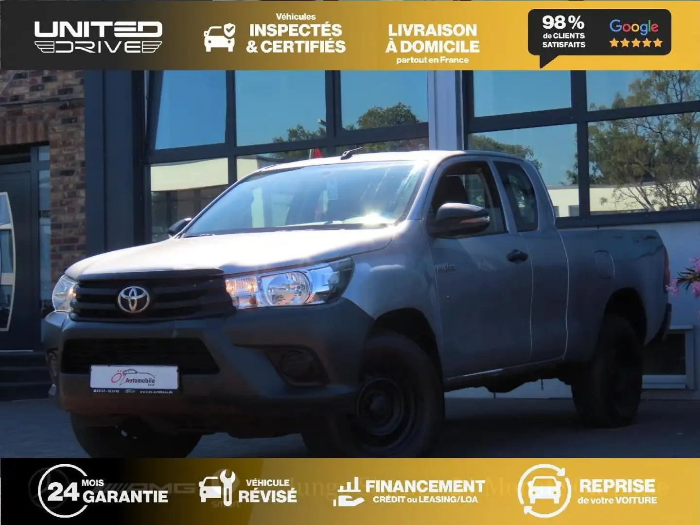 Toyota Hilux Hilux 2.4L D-4D 4x4 HILUX 2016 PICK UP SIMPLE CABINE LeCap PHASE 1 Argent - 1