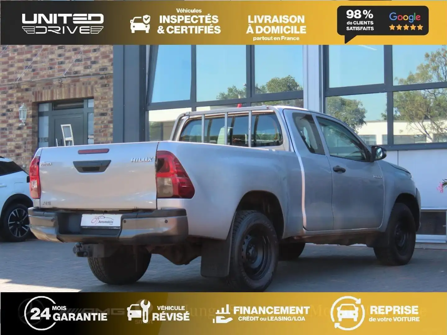 Toyota Hilux Hilux 2.4L D-4D 4x4 HILUX 2016 PICK UP SIMPLE CABINE LeCap PHASE 1 Argent - 2