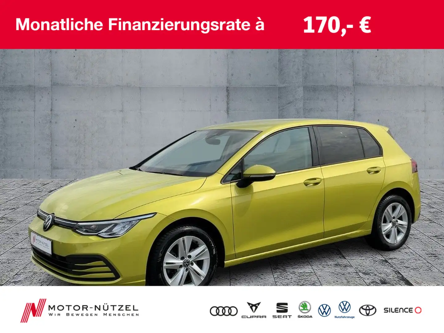 Volkswagen Golf VIII 1.5 TSI LIFE LED+ACC+2xPDC+APP+SHZ+AHK Geel - 1