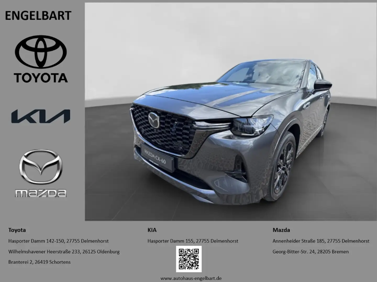 Mazda CX-60 Homura 2WD 3.3 e-SKYACTIV-D 200 M-Hybrid EU6e HUD Grau - 1