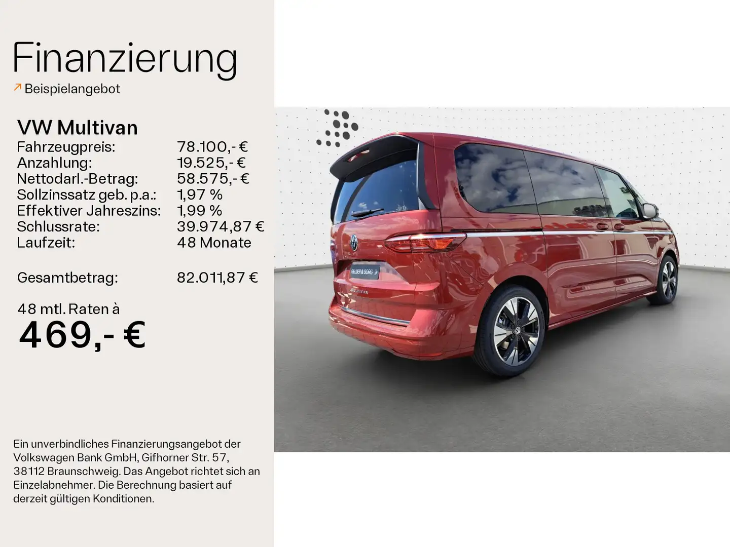Volkswagen T7 Multivan T7 Multivan Style TDI *AGR*360°*AHK*H&K*DCC* Rojo - 2