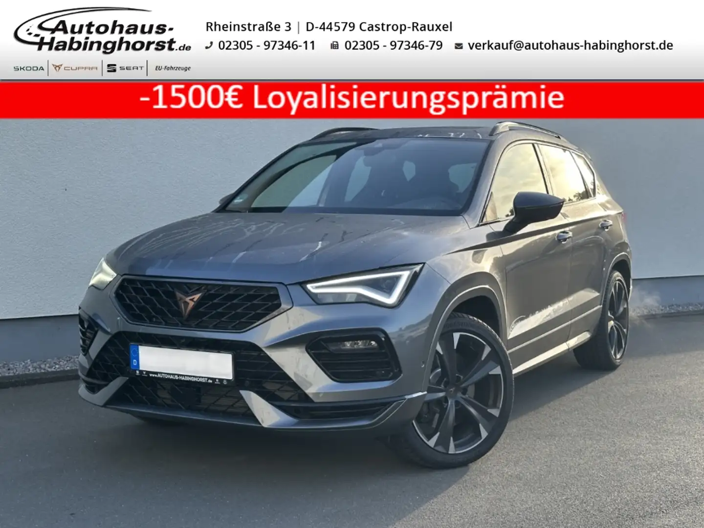 CUPRA Ateca 2.0 TSI DSG 4Drive VZ AHK Pano Leder e.Hk TopView Grau - 1