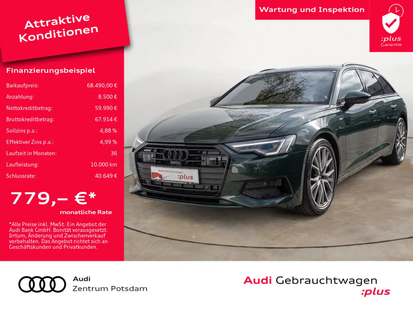 Audi A6 Avant S line 50 TDI quattro MATRIX NAVI B& Grün - 1