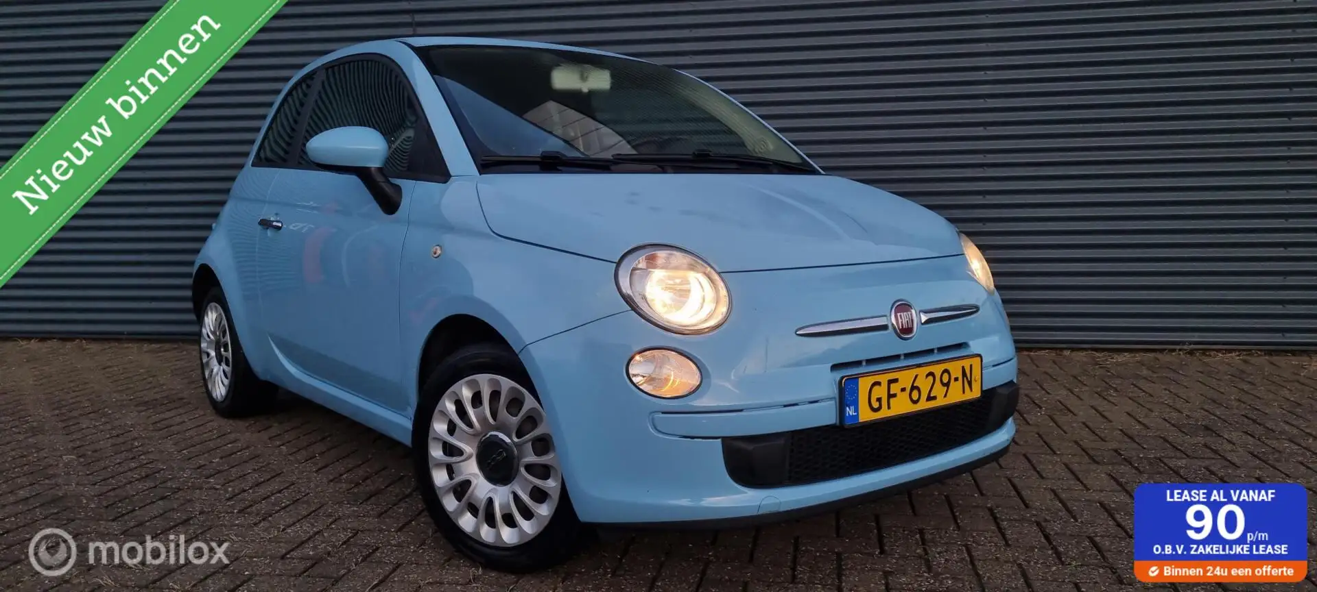 Fiat 500 1.0 TwinAir Pop Airco/Bluetooth Blauw - 1