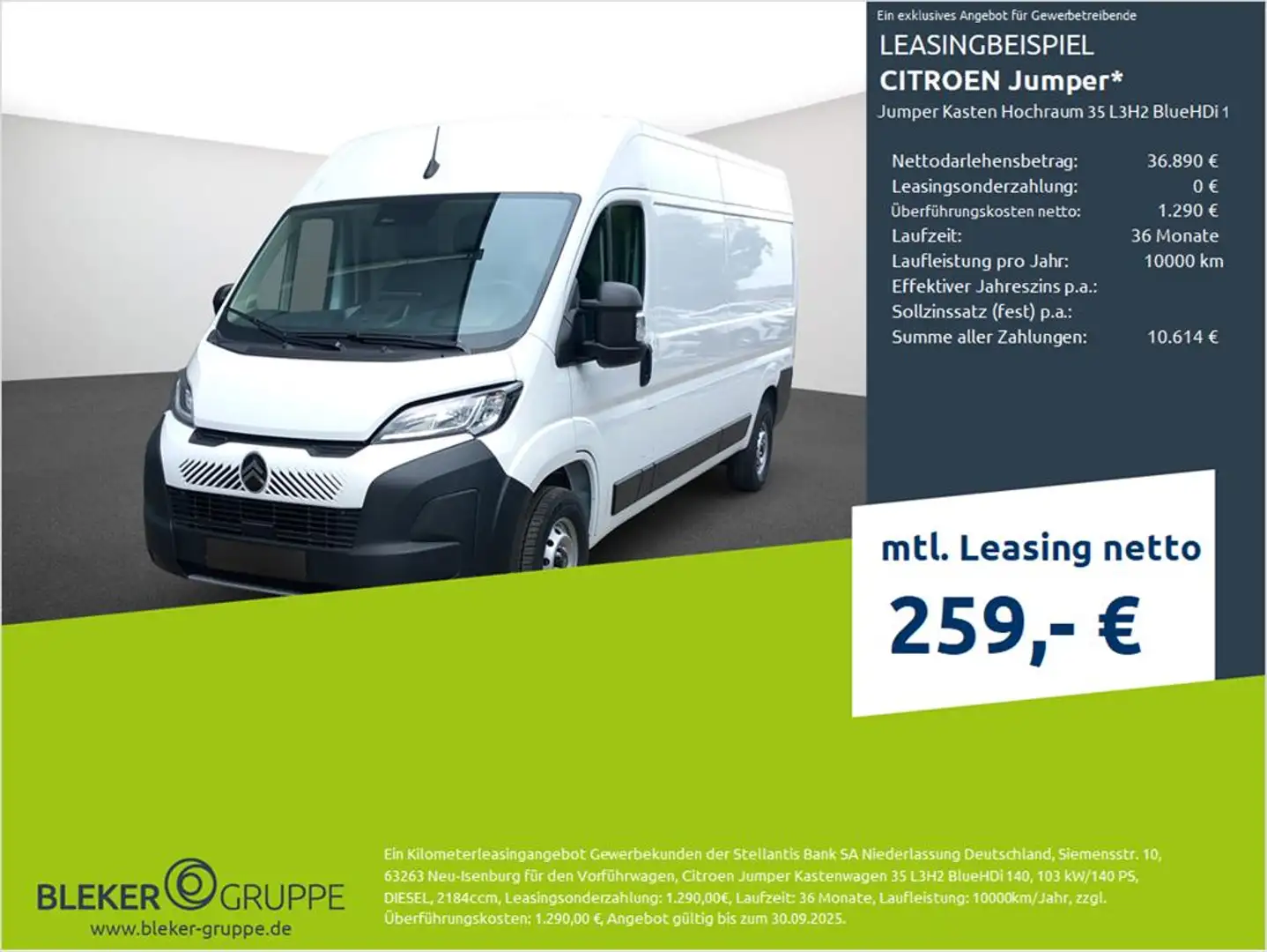 Citroen Jumper Jumper Kastenwagen 35 L3H2 BlueHDi 140 Blanc - 1